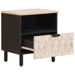 Cabinet de chevet avec tiroir 2 pcs Blanc 40 x 33 x 46 cm 615766615766