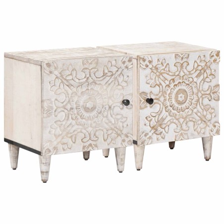 Cabinet de chevet 2 pcs Blanc 40 x 33,5 x 46 cm 615767615767