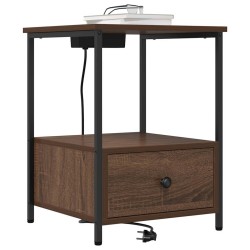 Cabinet de chevet Chêne brun 42 x 41 x 56 cm Bois d'ingénierie 615777615777