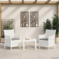 Ensemble salon avec coussin 3 pcs Blanc PP 615781615781