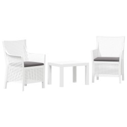 Ensemble salon avec coussin 3 pcs Blanc PP 615781615781
