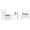 Ensemble salon avec coussin 3 pcs Blanc PP 615781615781