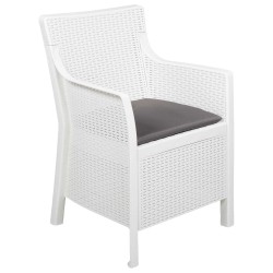 Ensemble salon avec coussin 3 pcs Blanc PP 615781615781