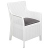 Ensemble salon avec coussin 3 pcs Blanc PP 615781615781