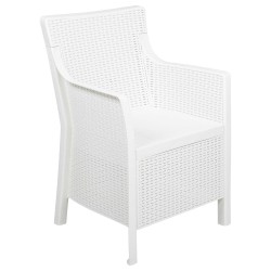 Ensemble salon avec coussin 3 pcs Blanc PP 615781615781