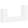 Ensemble meuble TV Montage mural 4 pcs Blanc Bois d'ingénierie 615784615784