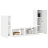 Ensemble meuble TV Montage mural 4 pcs Blanc Bois d'ingénierie 615784615784