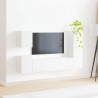 Ensemble meuble TV Montage mural 4 pcs Blanc Bois d'ingénierie 615784615784