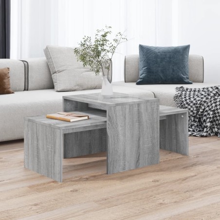 Ensemble table basse Sonoma gris 100x48x40 cm Bois d'ingénierie 615786615786