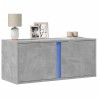 Meuble TV mural avec lumières LED gris béton 80x31x35 cm 615790615790