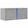 Meuble TV mural avec lumières LED gris béton 80x31x35 cm 615790615790