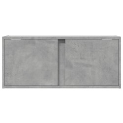 Meuble TV mural avec lumières LED gris béton 80x31x35 cm 615790615790