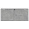 Meuble TV mural avec lumières LED gris béton 80x31x35 cm 615790615790