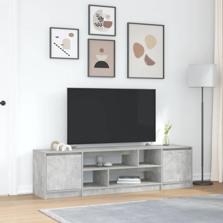 Meuble TV gris béton 188,5x41x50 cm bois d'ingénierie 615793615793