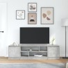 Meuble TV gris béton 188,5x41x50 cm bois d'ingénierie 615793615793