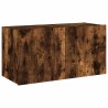 Meuble TV mural avec lumières LED chêne fumé 80x35x41 cm 615801615801