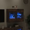 Meuble TV mural avec lumières LED chêne fumé 78,5x30x60,5 cm 615802615802