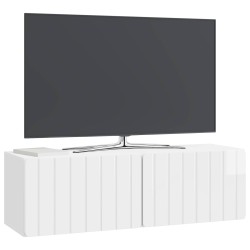 Meuble TV mural 98 x 31 x 30 cm Blanc brillant 615803615803