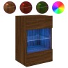 Meuble TV mural avec lumières LED chêne marron 40x30x60,5 cm 615814615814