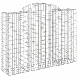 Paniers à gabions arqués 6 pcs 200x50x140/160 cm Fer galvanisé 615816615816