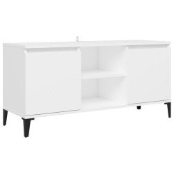 Meuble TV avec pieds en métal Blanc 103,5x35x50 cm 615817615817