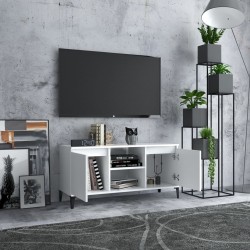 Meuble TV avec pieds en métal Blanc 103,5x35x50 cm 615817615817