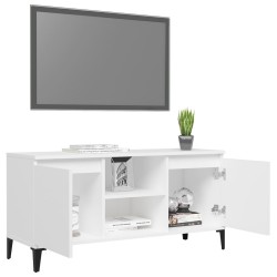 Meuble TV avec pieds en métal Blanc 103,5x35x50 cm 615817615817