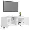 Meuble TV avec pieds en métal Blanc 103,5x35x50 cm 615817615817