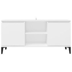 Meuble TV avec pieds en métal Blanc 103,5x35x50 cm 615817615817