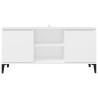 Meuble TV avec pieds en métal Blanc 103,5x35x50 cm 615817615817
