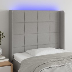 Tête de lit à LED Gris clair 103x16x118/128 cm Tissu 615818615818