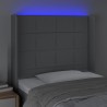 Tête de lit à LED Gris clair 103x16x118/128 cm Tissu 615818615818