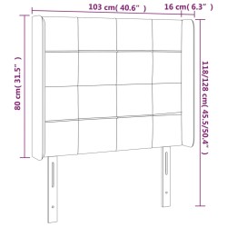 Tête de lit à LED Gris clair 103x16x118/128 cm Tissu 615818615818
