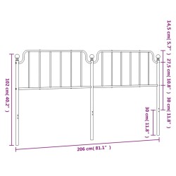 Tête de lit de remplacement métal blanc 200 cm 615822615822