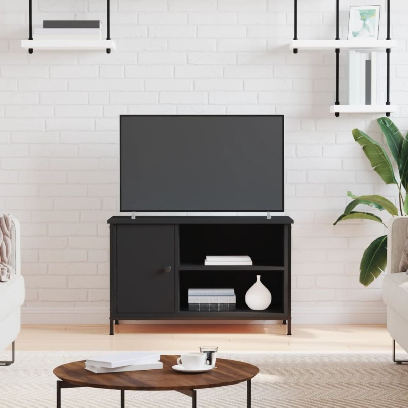 Meuble TV Noir 80x40x50 cm Bois d'ingénierie 615823615823