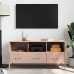 Meuble TV rose 100,5x39x50,5 cm acier 615829615829