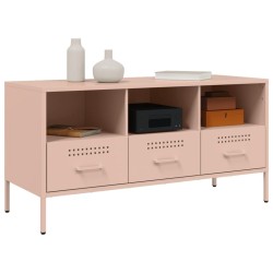 Meuble TV rose 100,5x39x50,5 cm acier 615829615829