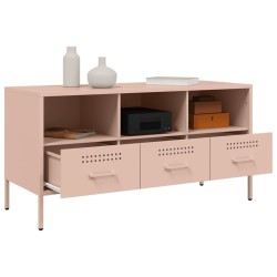 Meuble TV rose 100,5x39x50,5 cm acier 615829615829