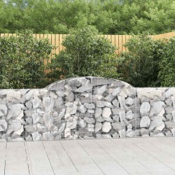 Paniers à gabions arqués 7 pcs 300x30x80/100 cm fer galvanisé 615830615830