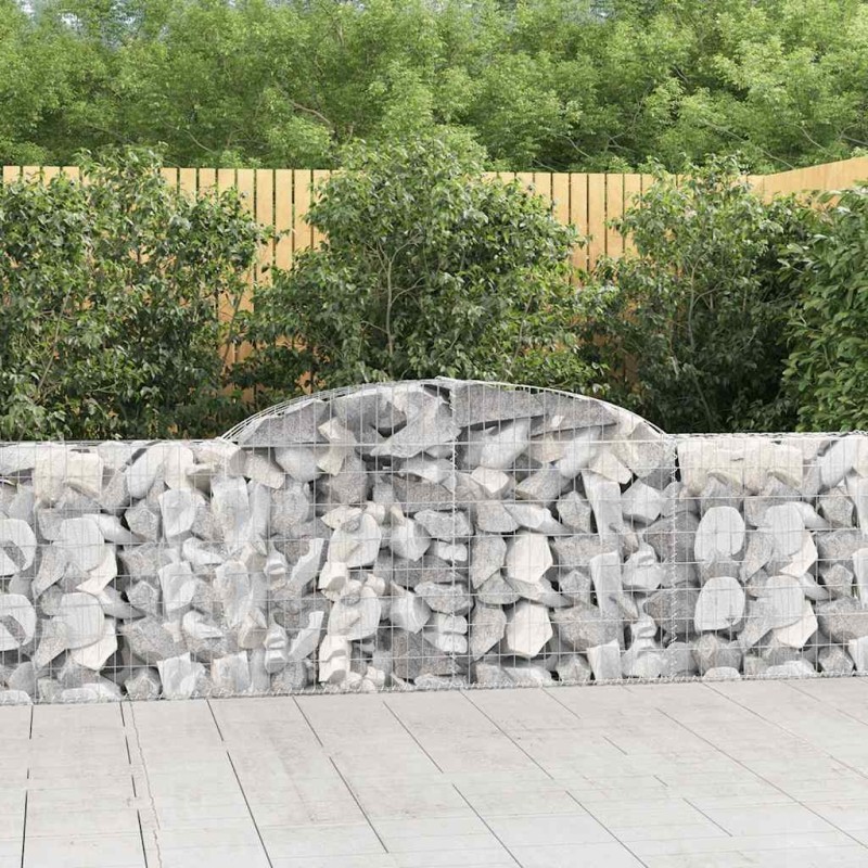 Paniers à gabions arqués 7 pcs 300x30x80/100 cm fer galvanisé 615830615830