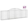 Paniers à gabions arqués 7 pcs 300x30x80/100 cm fer galvanisé 615830615830