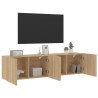 Meubles TV muraux 2 pcs chêne sonoma 80x30x41 cm 615837615837