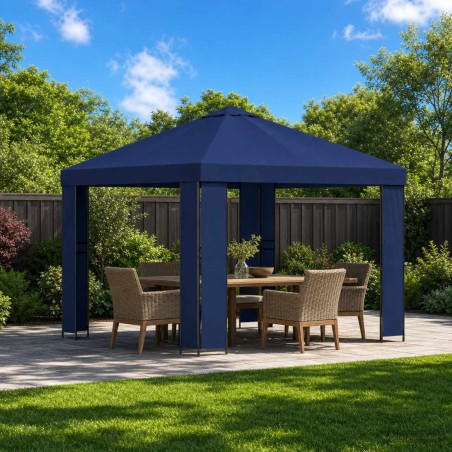 Pavillon 3 x 3 m Bleu Polyester et Acier 190 gsm 615840615840