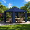 Pavillon 3 x 3 m Bleu Polyester et Acier 190 gsm 615840615840