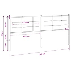 Tête de lit de remplacement métal blanc 200 cm 615841615841