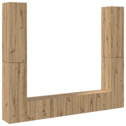 Meubles TV muraux 6 pcs chêne artisanal bois d'ingénierie 615842615842