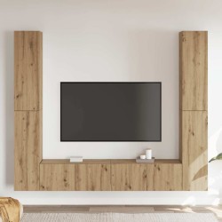 Meubles TV muraux 6 pcs chêne artisanal bois d'ingénierie 615842615842