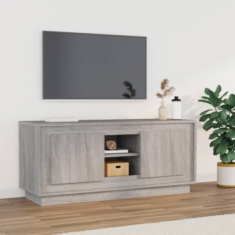 Meuble TV sonoma gris 102x35x45 cm bois d'ingénierie 615846615846