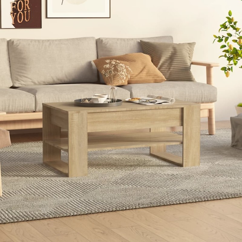 Table basse chêne sonoma 102x55x45 cm bois d'ingénierie 615848615848