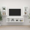 Meubles TV muraux 4 pcs Blanc Bois d'ingénierie 615852615852